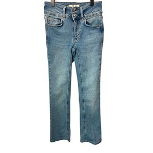 We The Free Jeans Women's junior 24 Slim Fit Bootcut Med Wash Blue Denim Boho